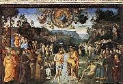 PERUGINO, Pietro Baptism of Christ oil on canvas